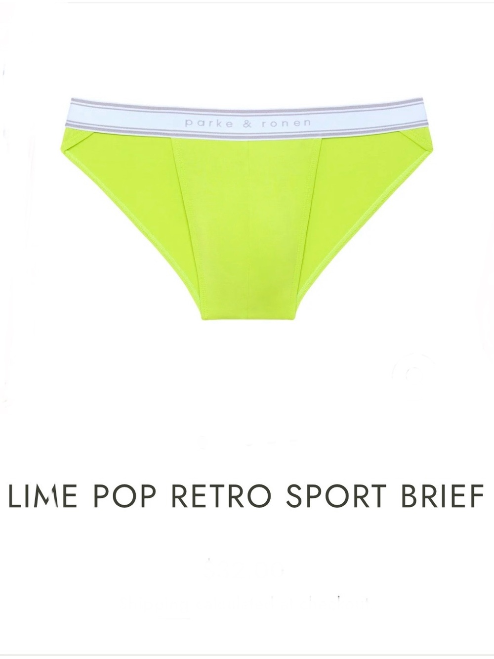 Parke & Ronen Bright Lime Waistband Underwear - Picture 5 of 5